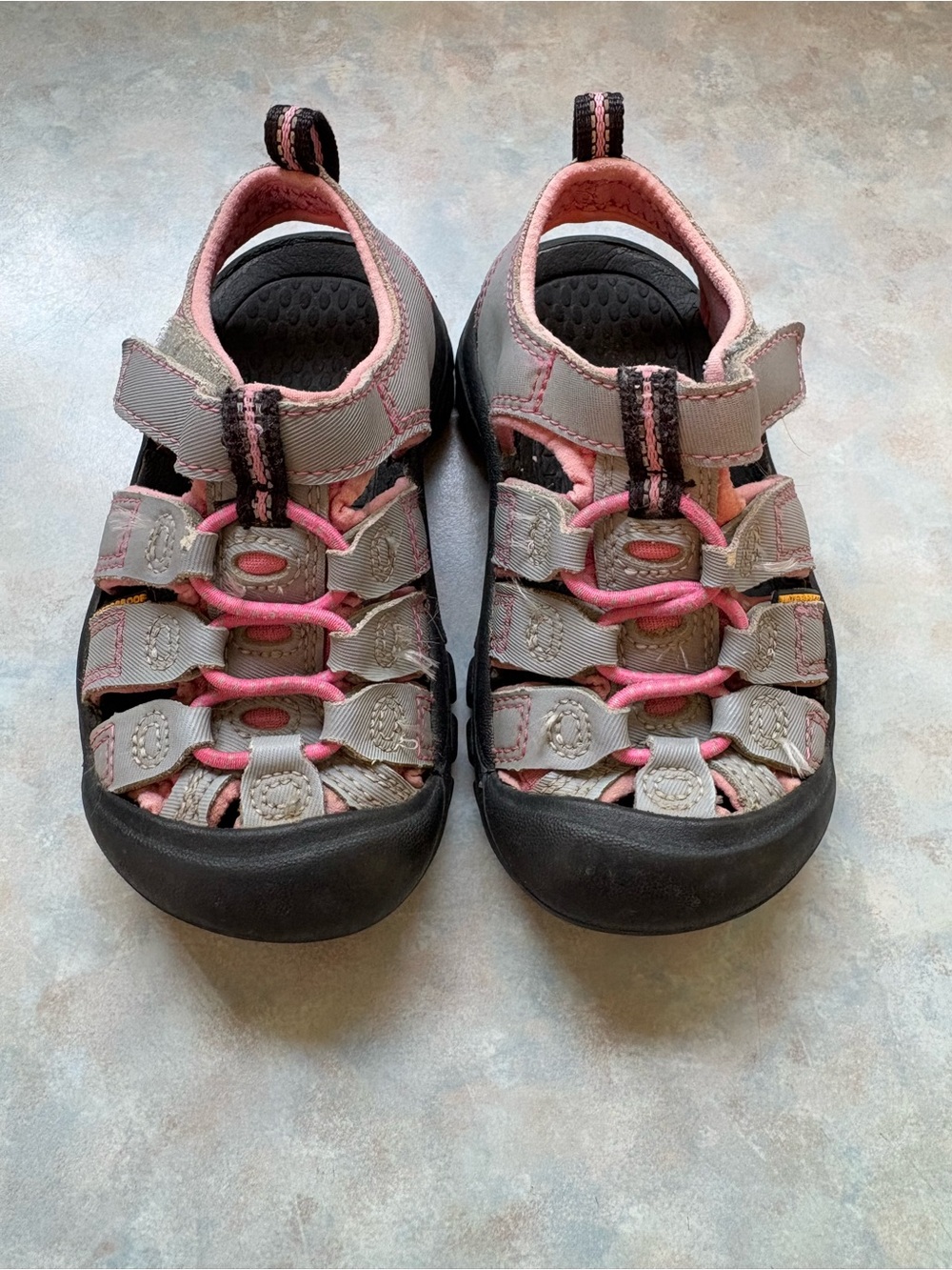 Keen Kids Gray and Pink Closed-Toe Hiking Sandals